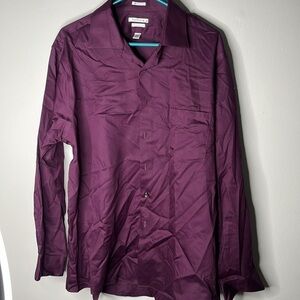 Men’s Van Huesen Purple Size 17 Dress Button Down Shirt